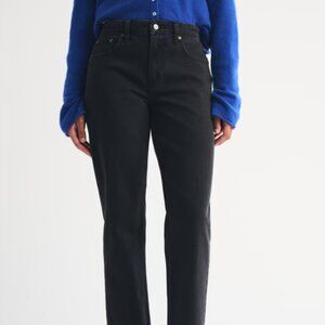 Abercrombie & Fitch Curve Long Vintage Straight High Rise